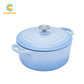 COOKERCOOL Casr Iron Enamel Cookware Set,3 pieces,Sky Blue