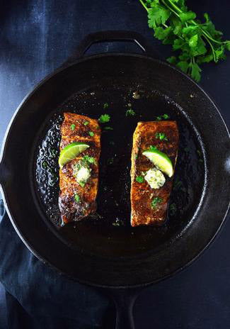Blackened Salmon with Cilantro Lime Butter