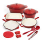 Red Enameled Cookware Set