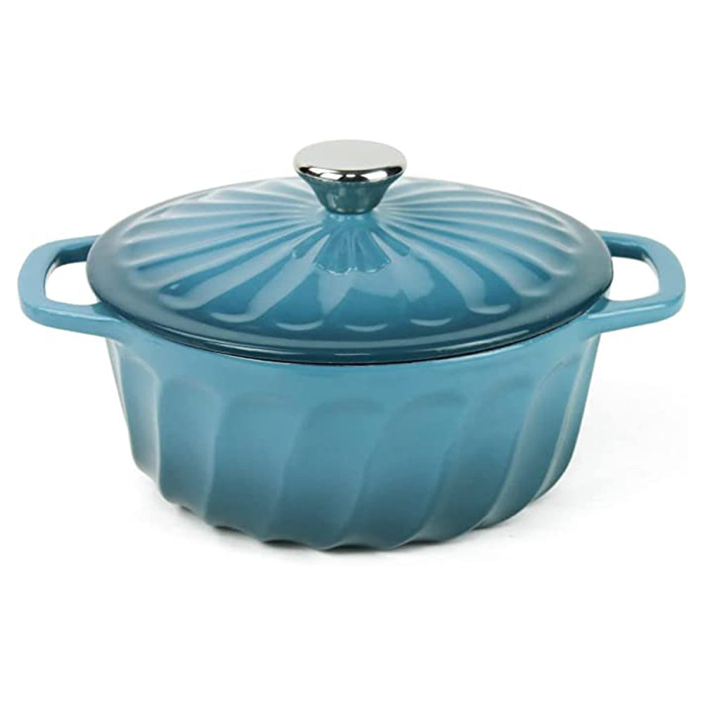 Cookercool Cast Iron Enameled Dutch Oven,Blue